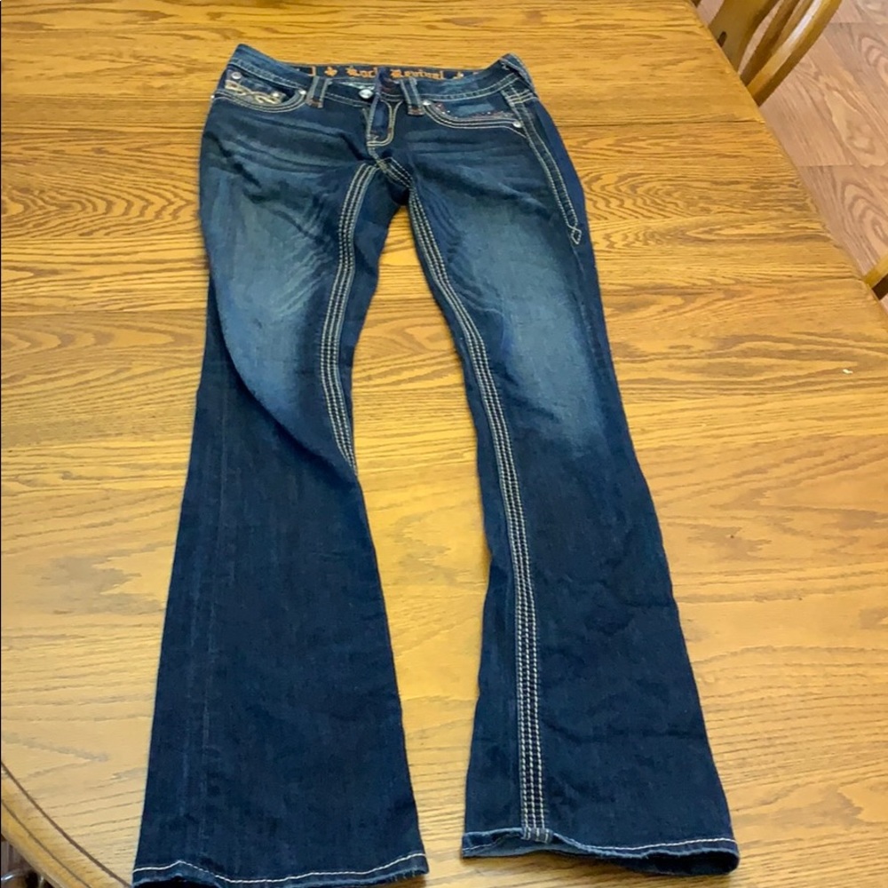 Dark wash rock revival boot cut jeans - Picture 2 of 4